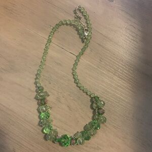 Green Crystal Beaded Necklace - Unbranded
